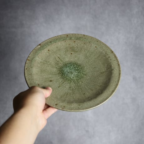 7寸皿1 灰釉 やちむん 陶器 仁陶器工房:7023006