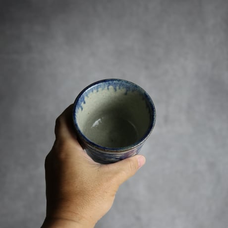 そば猪口中1 呉須 唐草 やちむん 陶器 榮一工房:7013168