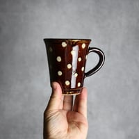広口マグカップ 飴釉 蝋抜 点打 やちむん 陶器 真南風工房:7011025