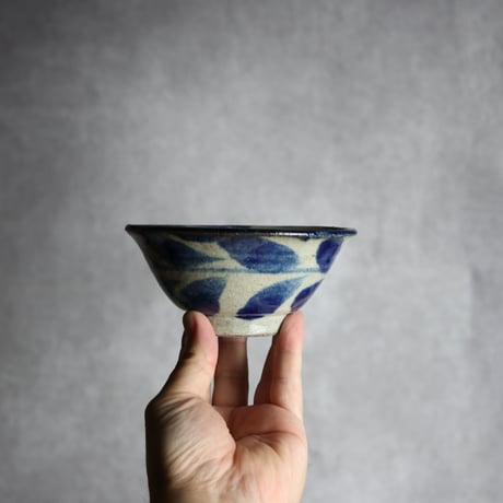 4寸マカイ1 呉須釉 双葉 やちむん 陶器 北窯 松田共司工房:7004020
