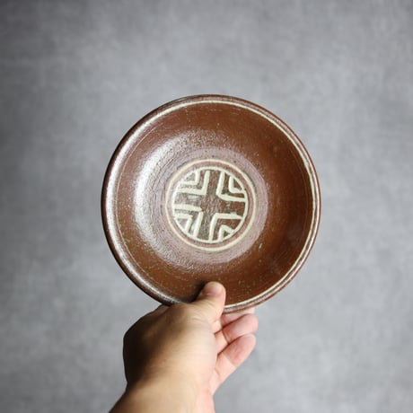 5寸皿1 幾何学紋 やちむん 陶器 榮一工房:7013011