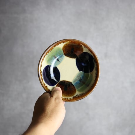 小鉢1 三彩丸紋 やちむん 陶器 エドメ陶房:7201001