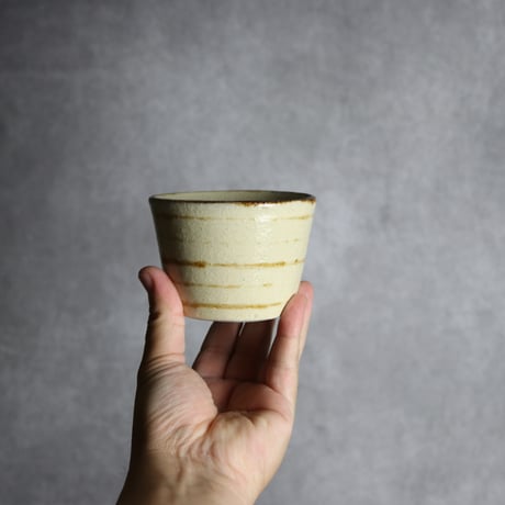 そば猪口1 飴釉 線 やちむん 陶器 北窯 松田共司工房:7004031