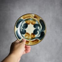 5寸皿 デイゴ唐草 紺 茶 やちむん 陶器 陶芸こまがた:7006012