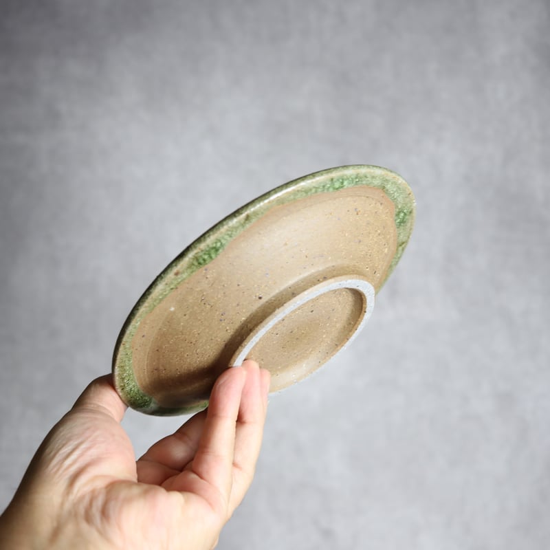 5寸リム皿2 灰釉 やちむん 陶器 仁陶器工房:7023016 | MADE IN OKINA