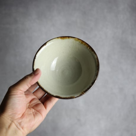 4寸マカイ1 飴 呉須釉 点打 やちむん 陶器 漂窯:7010010