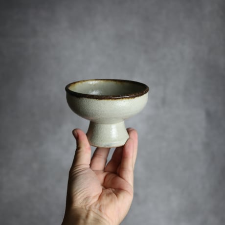 3.5寸 高杯鉢1 印花 やちむん 陶器 榮一工房:7013157※高台ヒビ