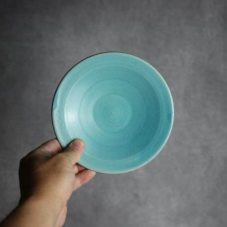 5寸リム皿3 トルコブルー やちむん 陶器 仁陶器工房:7023072