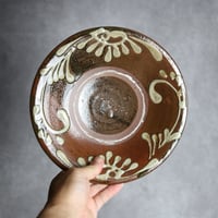 7寸皿1 イッチン 唐草 北窯 宮城正享工房:7005007 ※スリ傷あり