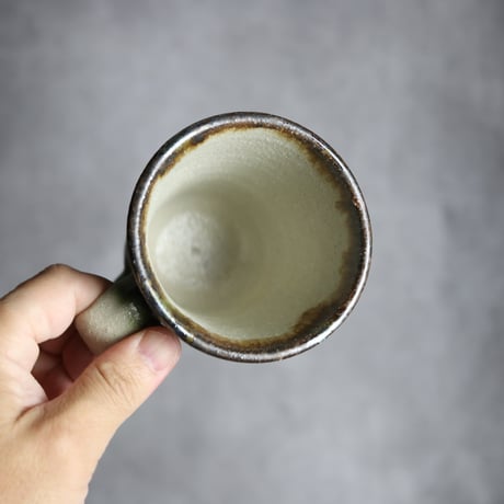 トールマグカップ1 三彩 格子点打 やちむん 陶器 榮一工房:7013098