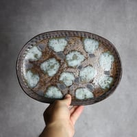 オーバルリム皿1 黒シリーズ やちむん 陶器 sui:7022017