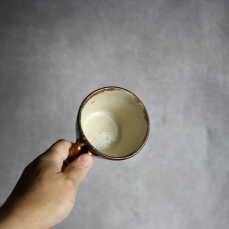 コーヒーカップ＆ソーサー1 飴釉 櫛描 やちむん 陶器 北窯 松田共司工房:7004074