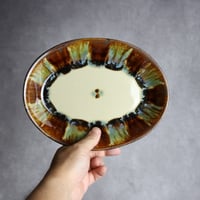 オーバル皿1 三彩紋 やちむん 陶器 エドメ陶房:7201002