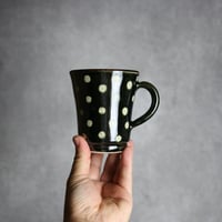 広口マグカップ 呉須釉 蝋抜 点打 やちむん 陶器 真南風工房:7011025
