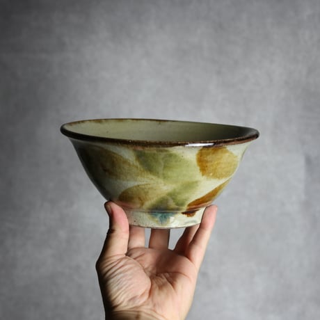 6寸マカイ1 三彩 双葉紋 やちむん 陶器 北窯 松田共司工房:7004067