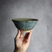 5寸マカイ3 呉須釉 飛鉋 やちむん 陶器 北窯 宮城正享工房:7005015