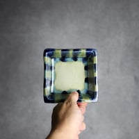 角皿2 呉須 緑釉 やちむん 陶器 漂窯:7010019