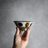 4寸マカイ1 飴 呉須釉 点打 やちむん 陶器 漂窯:7010010
