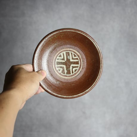 5寸皿1 幾何学紋 やちむん 陶器 榮一工房:7013011