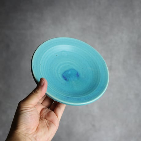 5寸リム皿1 トルコブルー やちむん 陶器 仁陶器工房:7023072