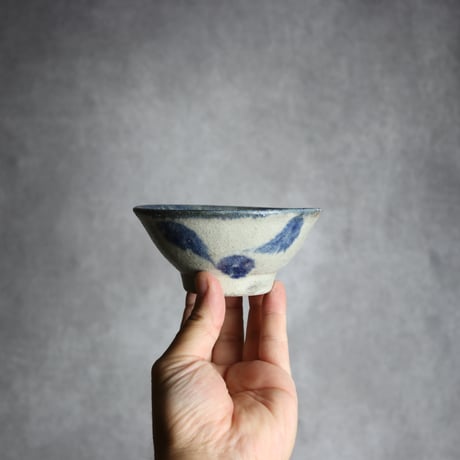 3.5寸マカイ2呉須草紋 やちむん 陶器 榮一工房:7013033