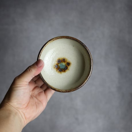 3.5寸 高杯鉢1 印花 やちむん 陶器 榮一工房:7013157※高台ヒビ