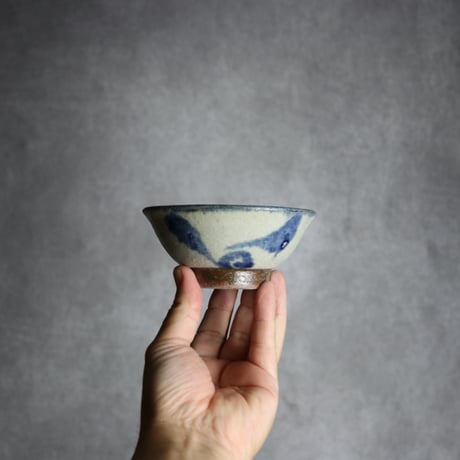 3.5寸マカイ1呉須草紋 やちむん 陶器 榮一工房:7013033