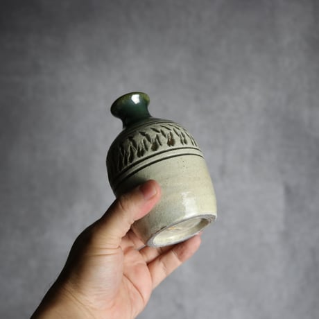 徳利1 灰緑釉 飛鉋 やちむん 陶器 北窯 松田共司工房:7004045