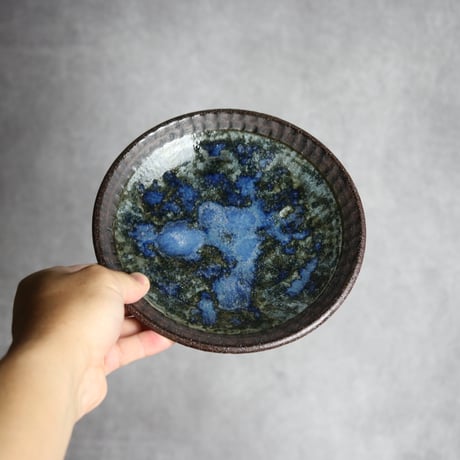 6寸皿1 孔雀 やちむん 陶器 sui:7022043