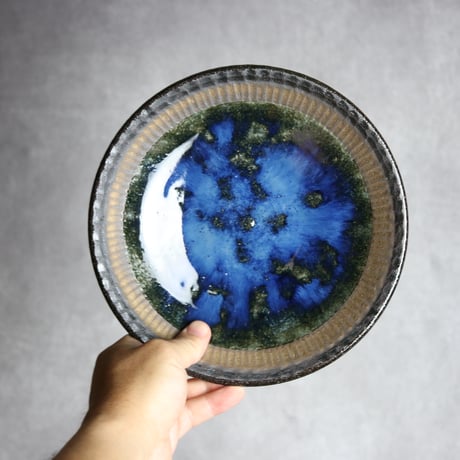 7寸皿1 孔雀 やちむん 陶器 sui:7022044