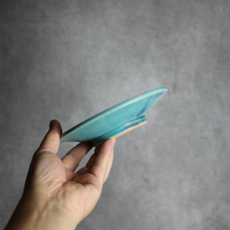 5寸リム皿3 トルコブルー やちむん 陶器 仁陶器工房:7023072