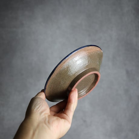 5寸皿1 呉須 緑釉 点打 やちむん 陶器 漂窯:7010004