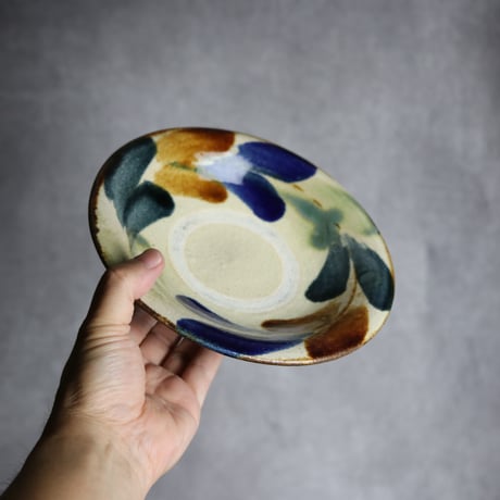 6寸皿1 三彩 双葉 やちむん 陶器 北窯 松田共司工房:7004008