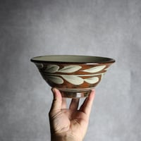 6寸マカイ1 イッチン 双葉紋 やちむん 陶器 北窯 松田共司工房:7004067