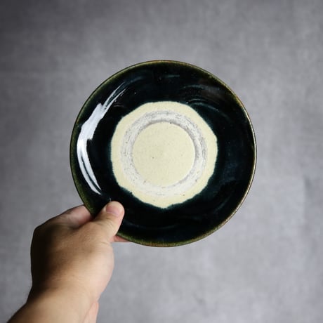 コーヒーカップ＆ソーサー1 呉須釉 櫛描 やちむん 陶器 北窯 松田共司工房:7004074