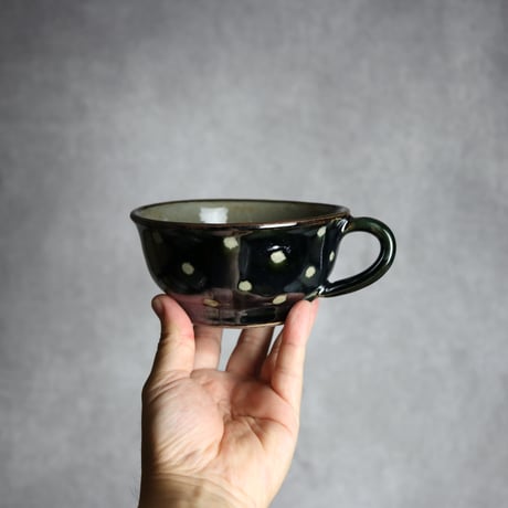 スープカップ 呉須釉 蝋抜 点打 やちむん 陶器 真南風工房:7011026