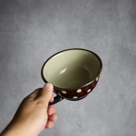 スープカップ 飴釉 蝋抜 点打 やちむん 陶器 真南風工房:7011026