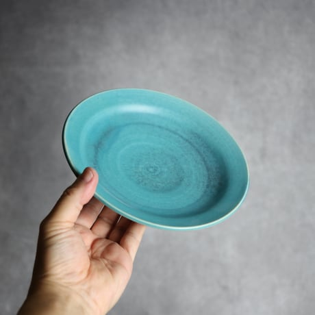 6寸皿2 トルコブルー やちむん 陶器 仁陶器工房:7023071