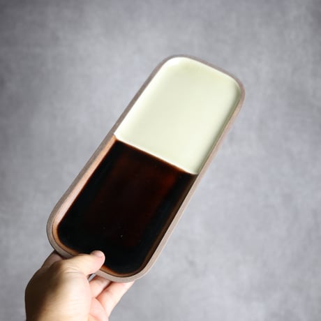 長角皿 長 ベントウ 飴 白 やちむん 陶器 一翠窯:7021004