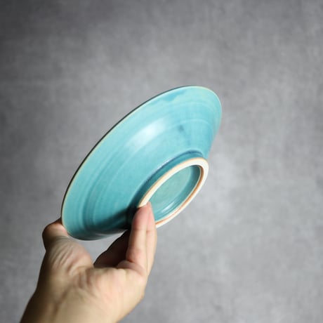 6寸皿2 トルコブルー やちむん 陶器 仁陶器工房:7023071