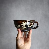 スープカップ 呉須釉 蝋抜 唐草 やちむん 陶器 真南風工房:7011026