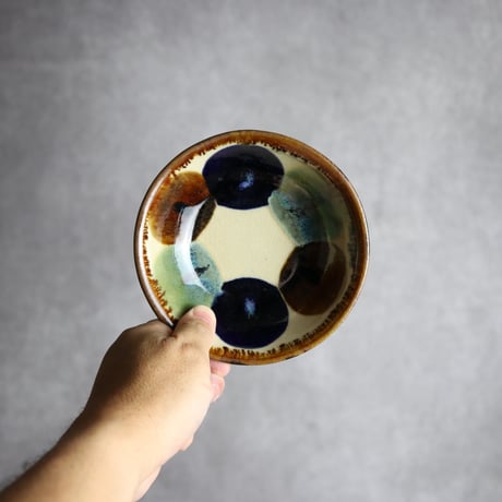 小鉢1 三彩丸紋 やちむん 陶器 エドメ陶房:7201001