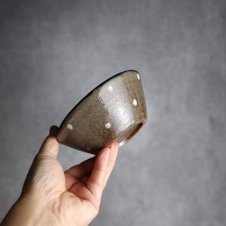 4寸鉢2 呉須 緑釉 菊花唐草 やちむん 陶器 漂窯:7010012
