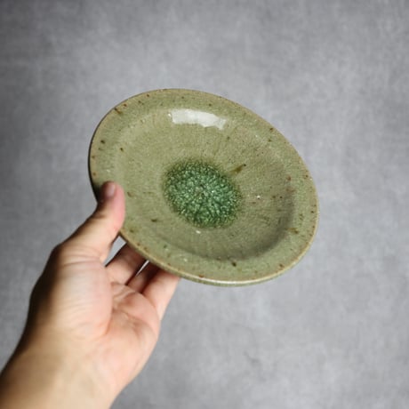 5寸リム皿2 灰釉 やちむん 陶器 仁陶器工房:7023016