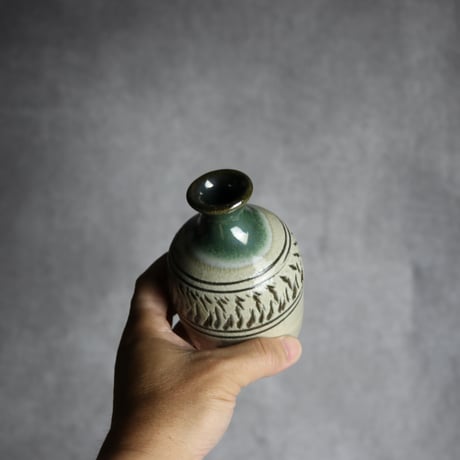 徳利1 灰緑釉 飛鉋 やちむん 陶器 北窯 松田共司工房:7004045