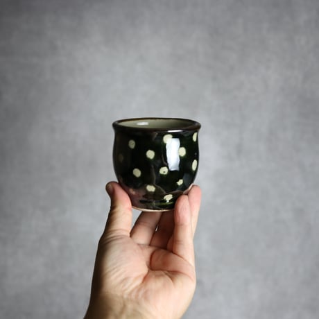 湯呑 呉須釉 蝋抜 点打 やちむん 陶器 真南風工房:7011021