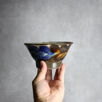 4.5寸マカイ1 飴 呉須釉 双葉 やちむん 陶器 漂窯:7010025