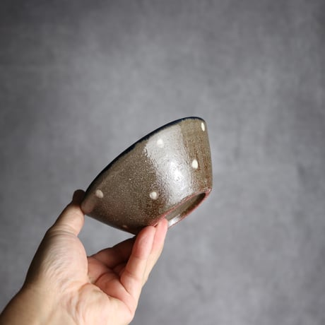 4寸鉢2 呉須 緑釉 菊花唐草 やちむん 陶器 漂窯:7010012