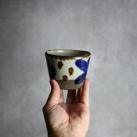 そばちょこ1 飴 呉須釉 双葉 やちむん 陶器 漂窯:7010015