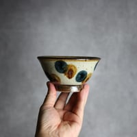 4寸マカイ 紺 茶 ドット やちむん 陶器 陶芸こまがた:7006072